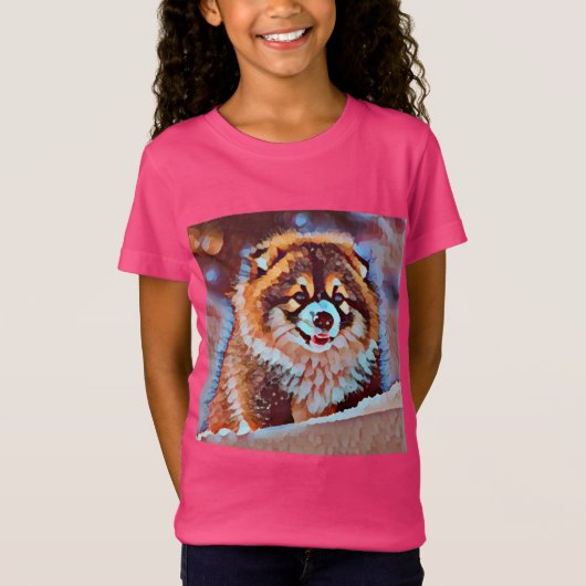 子犬のハスキー Tシャツ (正面)