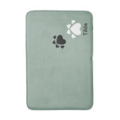 子犬のハート足のパターン白黒 バスマット (正面縦)