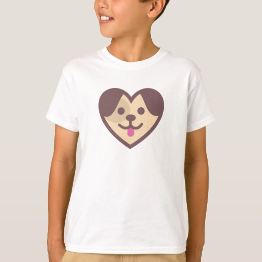 子犬のハート Tシャツ (正面)