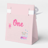 子犬のバスで1歳の女の子の誕生日の好意 フェイバーボックス (裏面サイド)