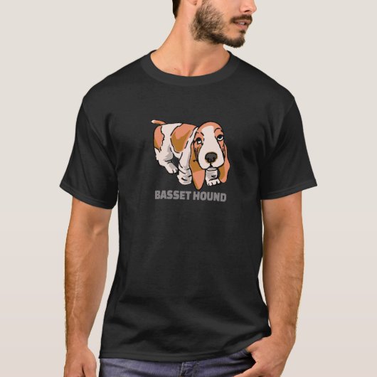 子犬のバセットハウンド Tシャツ (正面)