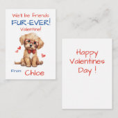子犬のバレンタインカード ノートカード (正面/裏面)