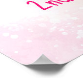 子犬のパウィティーかわいい白いピンクの子犬の歓迎サイン ポスター (角)