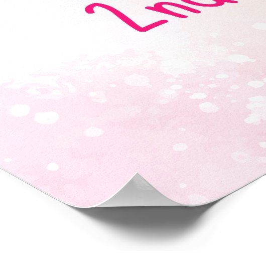 子犬のパウィティーかわいい白いピンクの子犬の歓迎サイン ポスター (角)