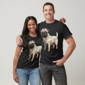子犬のパグの絵 Tシャツ (ユニセックス)