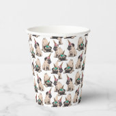 子犬のパグ |一角獣のパターン 紙コップ (右)