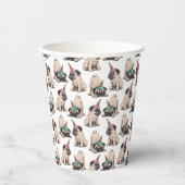 子犬のパグ |一角獣のパターン 紙コップ (正面)