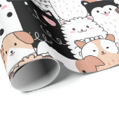 子犬のパターンのラッピング紙 ラッピングペーパー (ロールコーナー)