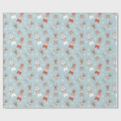 子犬のパターンのラッピング紙 ラッピングペーパー (フラット)