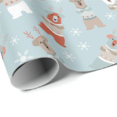 子犬のパターンのラッピング紙 ラッピングペーパー (ロールコーナー)