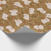 子犬のパターンのラッピング紙 ラッピングペーパー (角)