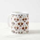 子犬のパラダイス:犬の可愛さのお祝い コーヒーマグカップ (正面左)