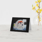 子犬のパンク カード (黄色い花)