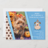 子犬のパーティーの写真テンプレート 招待状 (正面)