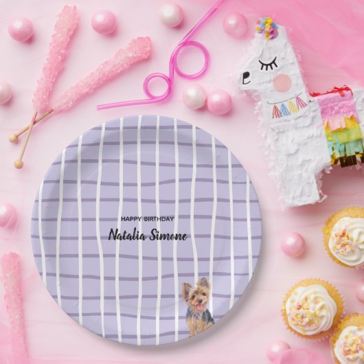 子犬のパーティープレート-ヨークシャーテリア ペーパープレート (パーティー)
