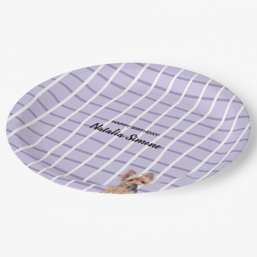 子犬のパーティープレート-ヨークシャーテリア ペーパープレート (アングル)