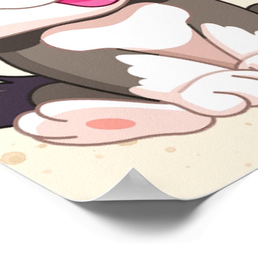 子犬のパーティー標識を採用する ポスター (角)