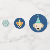 子犬のパーティー、青と緑 コンフェッティ (裏面)