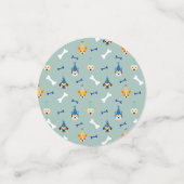 子犬のパーティー、青と緑 コンフェッティ (スモール正面)