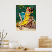 子犬のピン留め ポスター (キッチン)