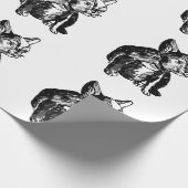 子犬のフレンチ・ブルドッグの無光沢の包装紙 ラッピングペーパー (角)