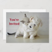 子犬のブライダルシャワー招待状 招待状 (正面/裏面)