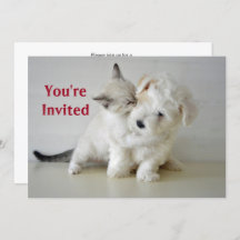 子犬のブライダルシャワー招待状