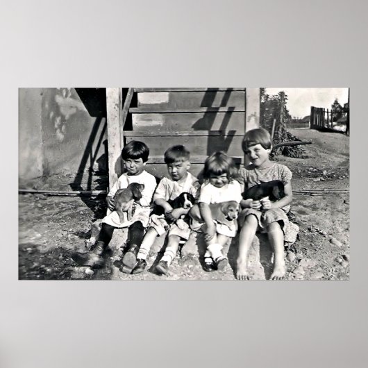 子犬のプリント ポスター (正面)