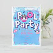 子犬のプールパーティー 招待状 (スタンド正面)