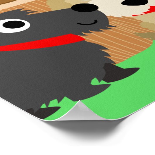 子犬のペット養子縁組のパーティー標識を採用する ポスター (角)