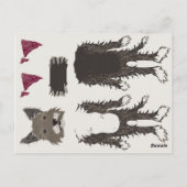 子犬のペーパー人形の部品 ポストカード (裏面)