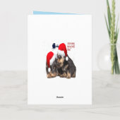 子犬のホワイトクリスマス サンタクロースのそり シーズンカード (裏面)