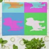 子犬のポップ・アートの芸術 キッチンタオル (折り畳み)