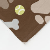 子犬のポープリントマイルストーンキープザーブケット フリースブランケット (角)