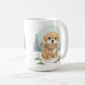 子犬のマグカップ, 水彩犬のギフト, あたたかな動物の芸術, W コーヒーマグカップ (正面右)