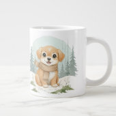 子犬のマグカップ, 水彩犬のギフト, あたたかな動物の芸術, W ジャンボコーヒーマグカップ (右)