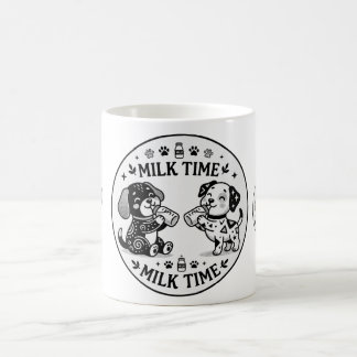 子犬のミルクタイム BW コーヒーマグ コーヒーマグカップ