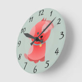 子犬のラブクロック ラウンド壁時計 (傾斜)