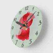 子犬のラブクロック ラウンド壁時計 (傾斜)