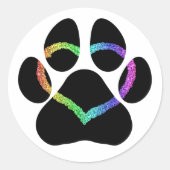 子犬のラブブラック ラウンドシール (正面)