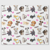 子犬のラブラッピング紙 ラッピングペーパー (フラット)