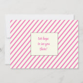 子犬のラブラドールピンクの最初の誕生日写真 招待状 (裏面)