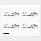 子犬のロゴのステッカー 長方形シール (シート)