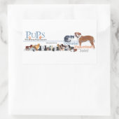 子犬のロゴのステッカー 長方形シール (バッグ)