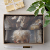 子犬のヴィンテージデコペ素朴ージを持つ少年 薄葉紙 (ギフト)