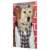 子犬の上で服を着るゴールデン・リトリーバー クリップボード (左)