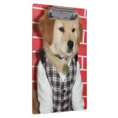 子犬の上で服を着るゴールデン・リトリーバー クリップボード (右)