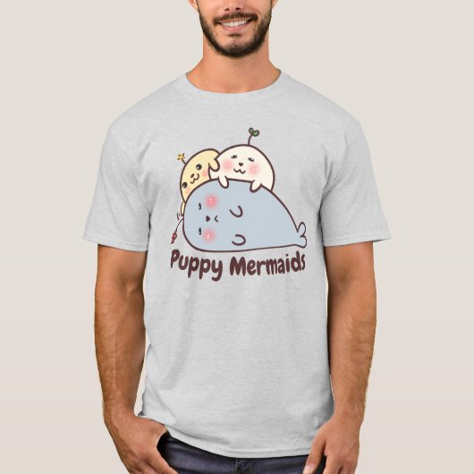 子犬の人魚Tシャツ Tシャツ (正面)
