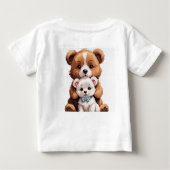 「子犬の仲間:おもしろい犬のTシャ子供へ」 ベビーTシャツ (裏面)