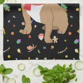 子犬の休日への愛：かわいいキッチンタオル キッチンタオル (折り畳み)